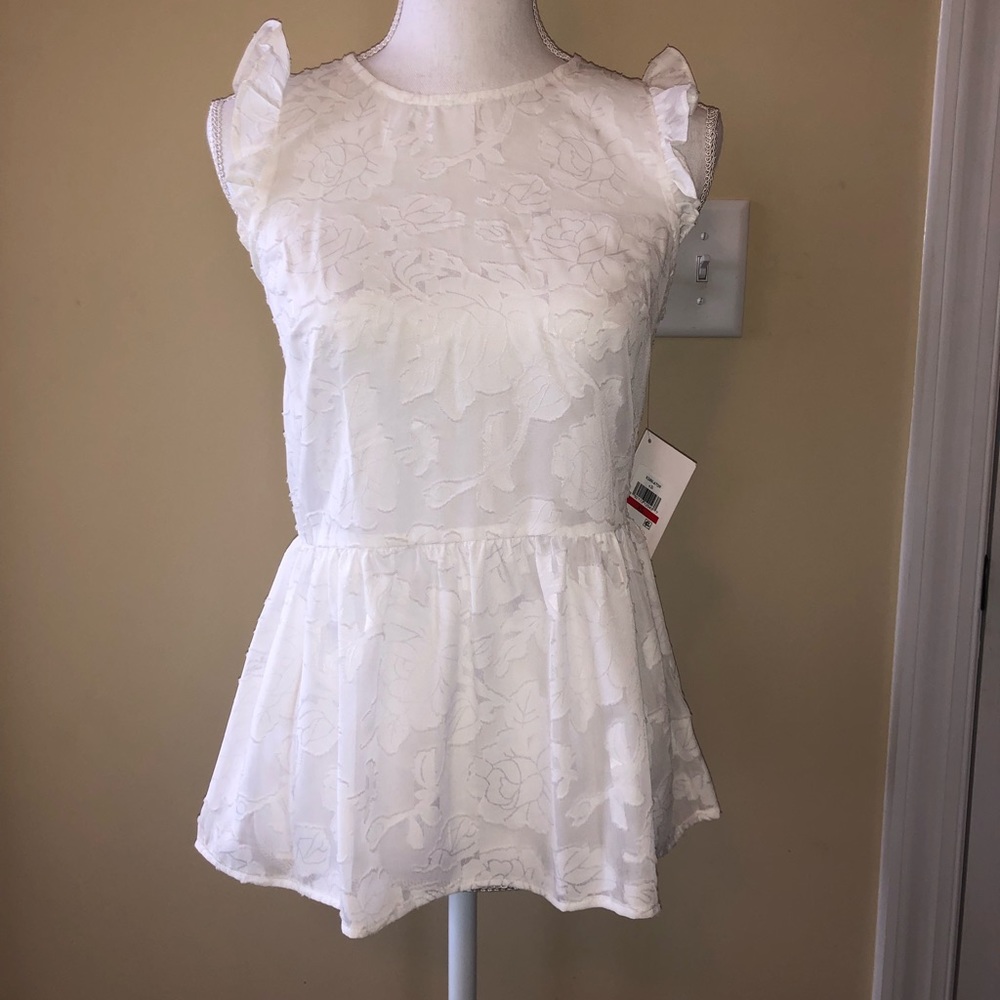 NWT Kensie sleeveless white top XS